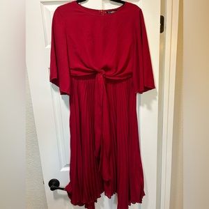 SHEIN pleaded knot tie dress